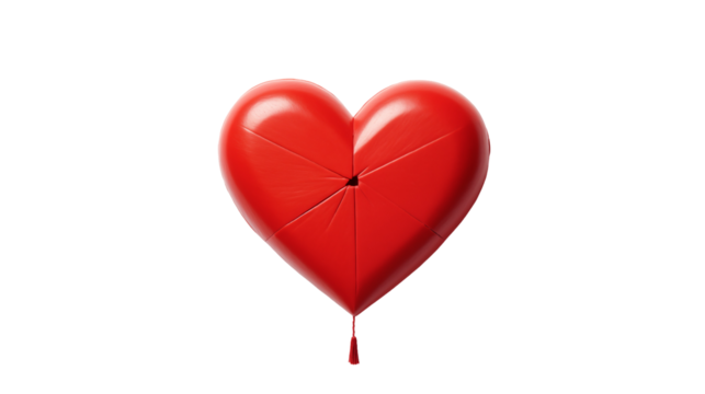 Broken Heart 3D Render, Abstract Digital Art Illustration for Romance, Sadness, or Valentine's Theme, transparent background.