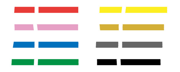 手でちぎったようなカラーテープのセット