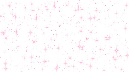 abstract pink and red shiny stars and dust glowing on transparent background, png valentine and cosmetics isolated glitter stars overlay design element	