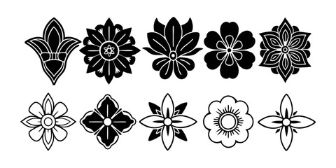 black and white flowers