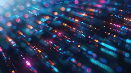 Obraz premium Abstract digital background with colorful light streaks representing data flow and technology