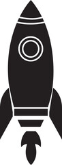 Startup Rocket Flat Icon. System booster vector sign, isolated on transparent background. Rocket launch symbol. Editable stroke.