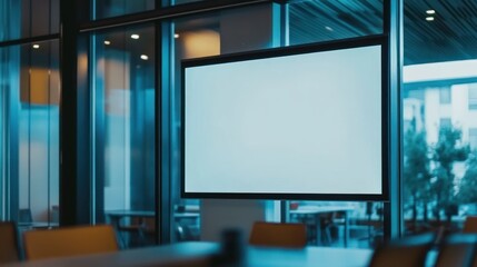 Fototapeta premium Blank Presentation Screen in Modern Office