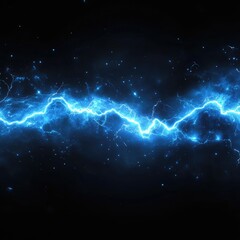 Abstract Blue Electric Lightning Bolt Background