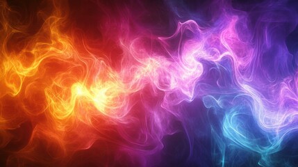 Obraz premium Abstract colorful smoke swirling in vibrant hues of orange, purple, and blue.