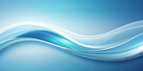 Obraz premium Abstract Light Blue White Gradient Wave Curve Minimal Background