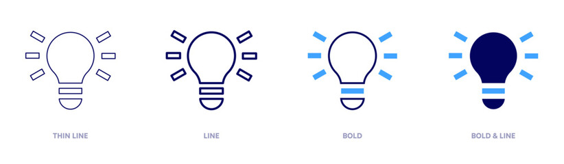 Action idea icon in 4 different styles. Thin Line, Line, Bold, and Bold Line. Duotone style. Editable stroke