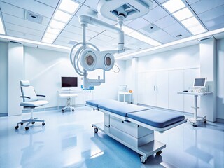 Abstract Medical Equipment Landscape: Sterile White Space for Healthcare Designs