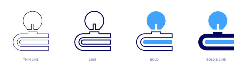 Education idea icon in 4 different styles. Thin Line, Line, Bold, and Bold Line. Duotone style. Editable stroke