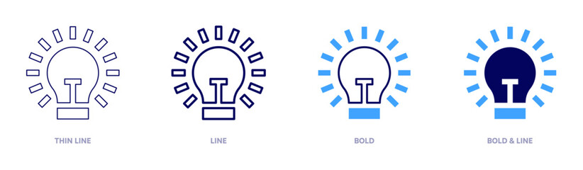 Enterprise idea icon in 4 different styles. Thin Line, Line, Bold, and Bold Line. Duotone style. Editable stroke