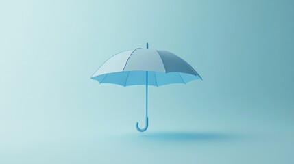 Blue umbrella, pastel background, protection concept, website banner (1)