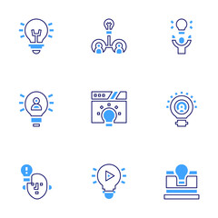 Idea icon set. Bold line style. Duotone colors. Editable stroke. idea, good idea