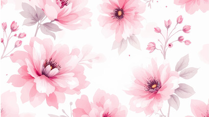 Watercolor pink floral background