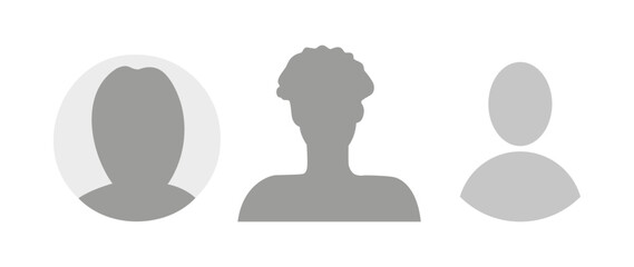 Vector flat illustration. Icons of man and woman. Avatar, user profile, person icon, profile picture. Suitable for social media profiles, icons, screensavers and as a template. Business concept.