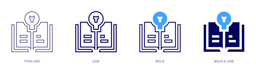 Obraz premium Policy idea icon in 4 different styles. Thin Line, Line, Bold, and Bold Line. Duotone style. Editable stroke