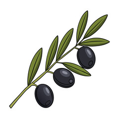 A black olive branch with delicate, dark green leaves, showcasing its natural elegance and simplicity, perfect for adding a touch of rustic charm to any design.