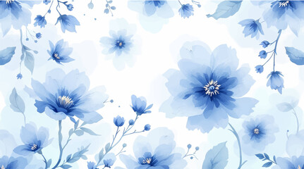 Blue watercolor floral background
