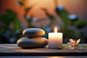 Candle Light Flowers Tranquil Peaceful Nature Serene Scene