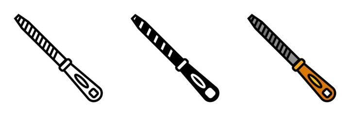 File is a hand tool with a rough surface, used for smoothing, shaping, or sharpening materials.