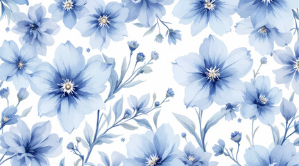 Blue watercolor floral background vector
