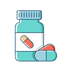 pill bottle icon, pill bottle vector illustration-simple illustration of pill bottle, perfect for pill bottle logos and icons