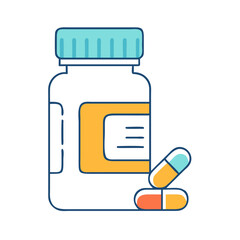 pill bottle icon, pill bottle vector illustration-simple illustration of pill bottle, perfect for pill bottle logos and icons