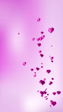 Romantic Background With Floating Pink Hearts Of Various Sizes On A Soft Pink Gradient. Dreamy Depth Of Field Adds A Whimsical Touch, Perfect For Love, Romance, Valentine&rsquo;s, Greeting Cards, And Ads.