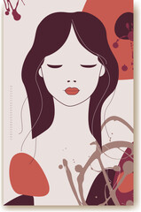 Vector illustration of a beautiful girl with long hair