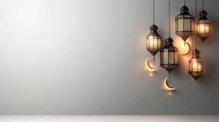 Glowing Lanterns Festive Background