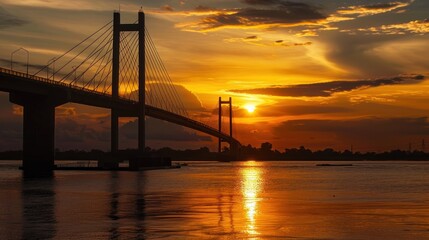 Fototapeta premium Bridge Silhouette at Sunset
