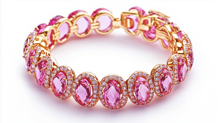 Obraz premium pink bracelet isolated on white background