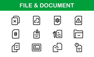 File and Document Icons for Digital Management. High-Quality Vector Illustrations for Workflows and Productivity Tools