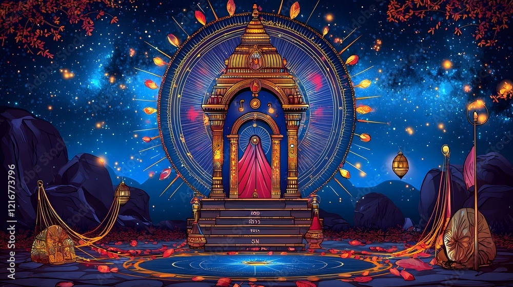 Leinwandbilder Futuristic digital depicting a visionary new year s business startup journey with key elements such as goal setting vision and a success roadmap in a modern mystical