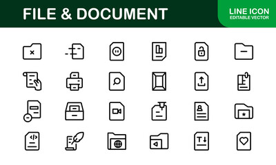File and Document Icons for Digital Management. High-Quality Vector Illustrations for Workflows and Productivity Tools