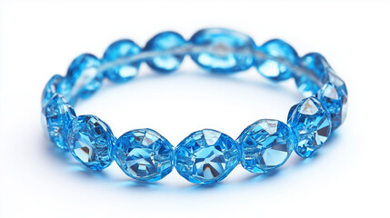 Obraz premium blue bracelet isolated on white background