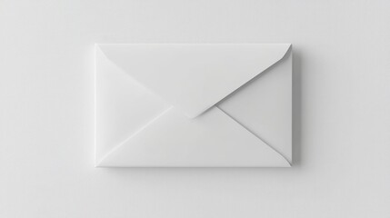 Minimalist white envelope on a clean surface, ideal for mailing documents or invitations.