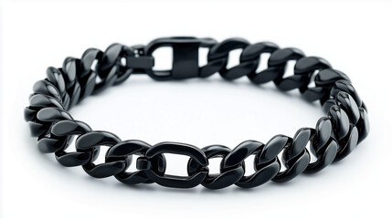 Obraz premium black bracelet isolated on white background