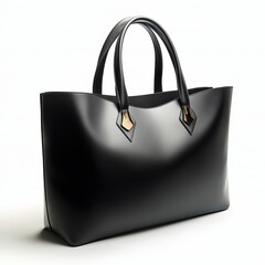 Showcase a Luxurious Black Tote Bag on White Background Premium Leather Elegance for Effortless Style