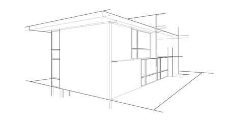 architectural sketch of a building