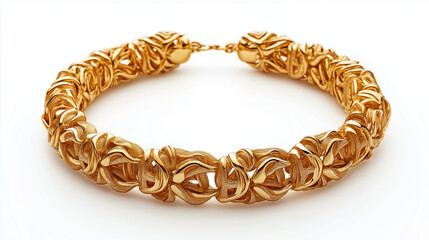 Obraz premium golden bracelet isolated on white background