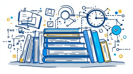 Stack of Books Representing Knowledge, Learning, and Time Management