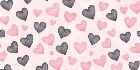Fototapeta premium seamless pattern with pink hearts