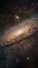 Andromeda galaxy in stunning detail with swirling cosmic dust and bright stars