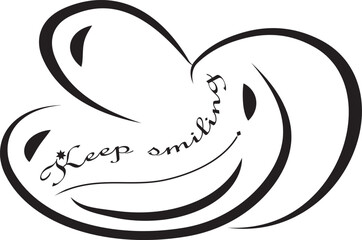 Keep Smiling Calligraphy for T-shirt and Cup design