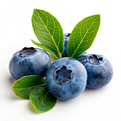 Obraz premium blueberries with leaves