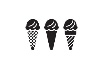 simple and unobtrusive ice cream vector silhouette illustration isolated in white background