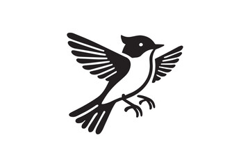 Nice bird silhouette in white background