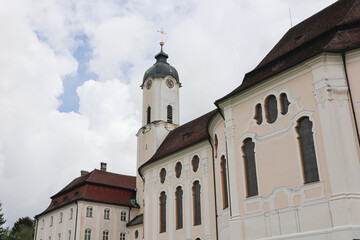 Obraz premium Pilgrimage church Wieskirche, Munich Way of St. James, Bavaria, Germany