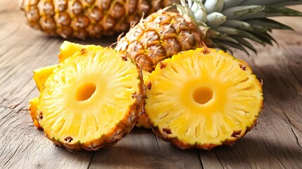 Product photography of pineapple on a simple background.