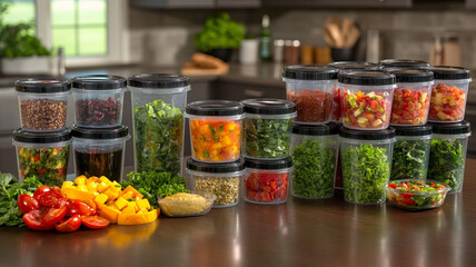 fresh vegetables in a glass jar